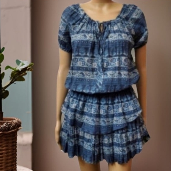 Navy Loveshackfancy Popover Dress Size Small - Picture 5 of 9